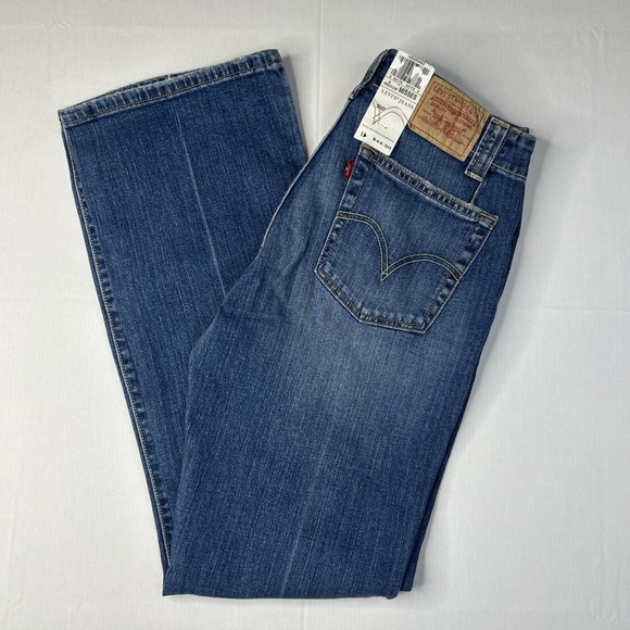 Levi's Denim - VTG 2006 Levis 525 Boot Cut Jean Womens 8 Misses Mid Rise Stretch Distressed Y2K